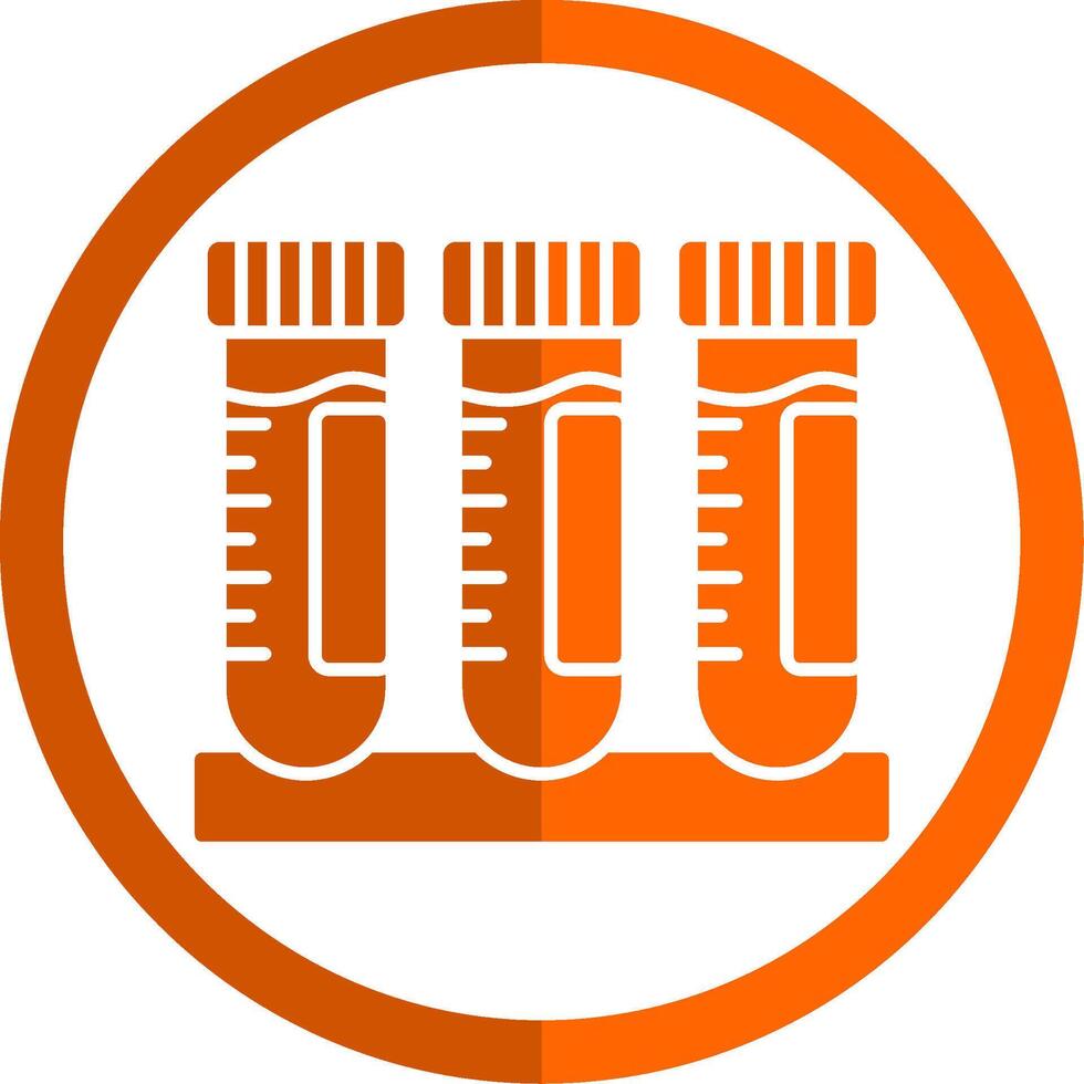 Test Tube Glyph Orange Circle Icon vector