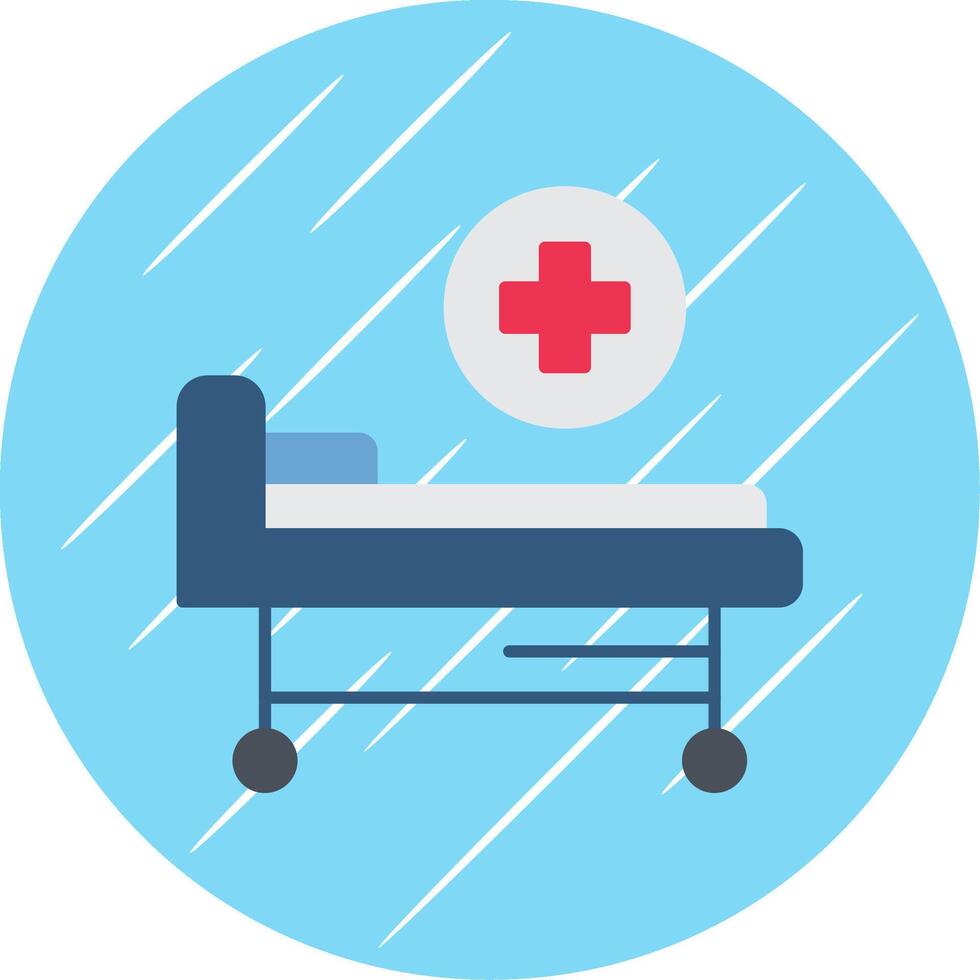 Hospital Bed Flat Blue Circle Icon vector