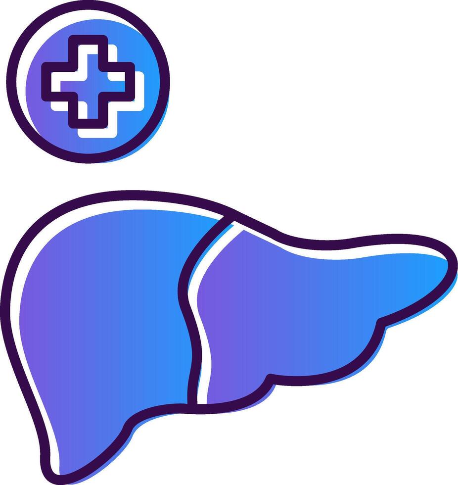 Liver Gradient Filled Icon vector