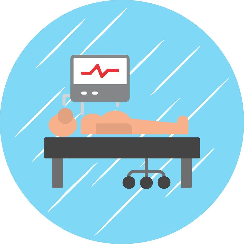 ICU Room Flat Blue Circle Icon vector