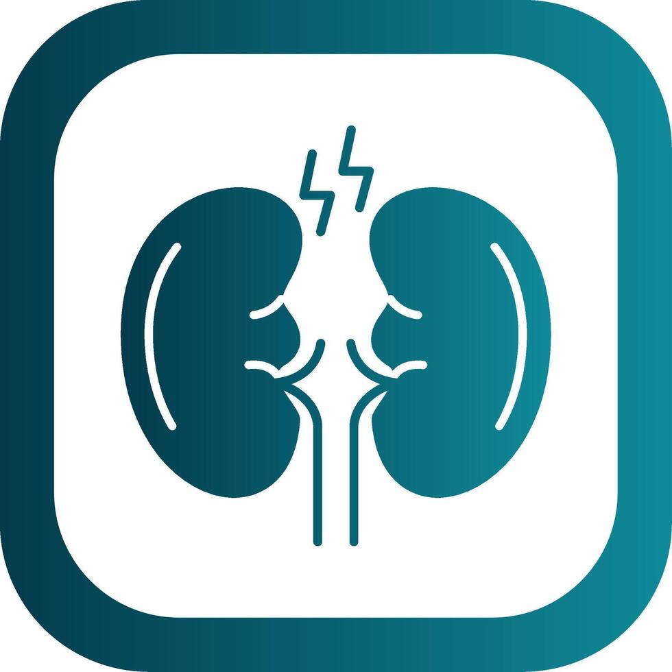 Kidney Glyph Gradient Round Corner Icon vector