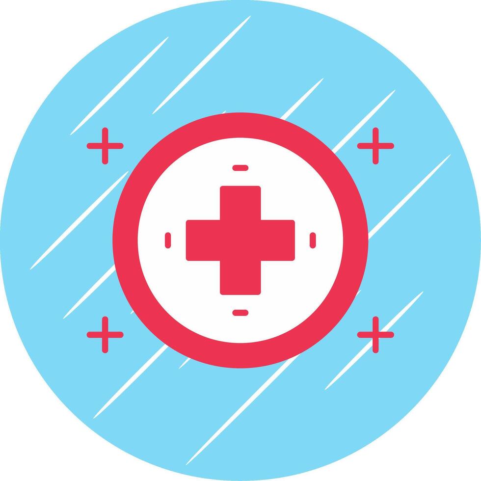 hospital firmar plano azul circulo icono vector