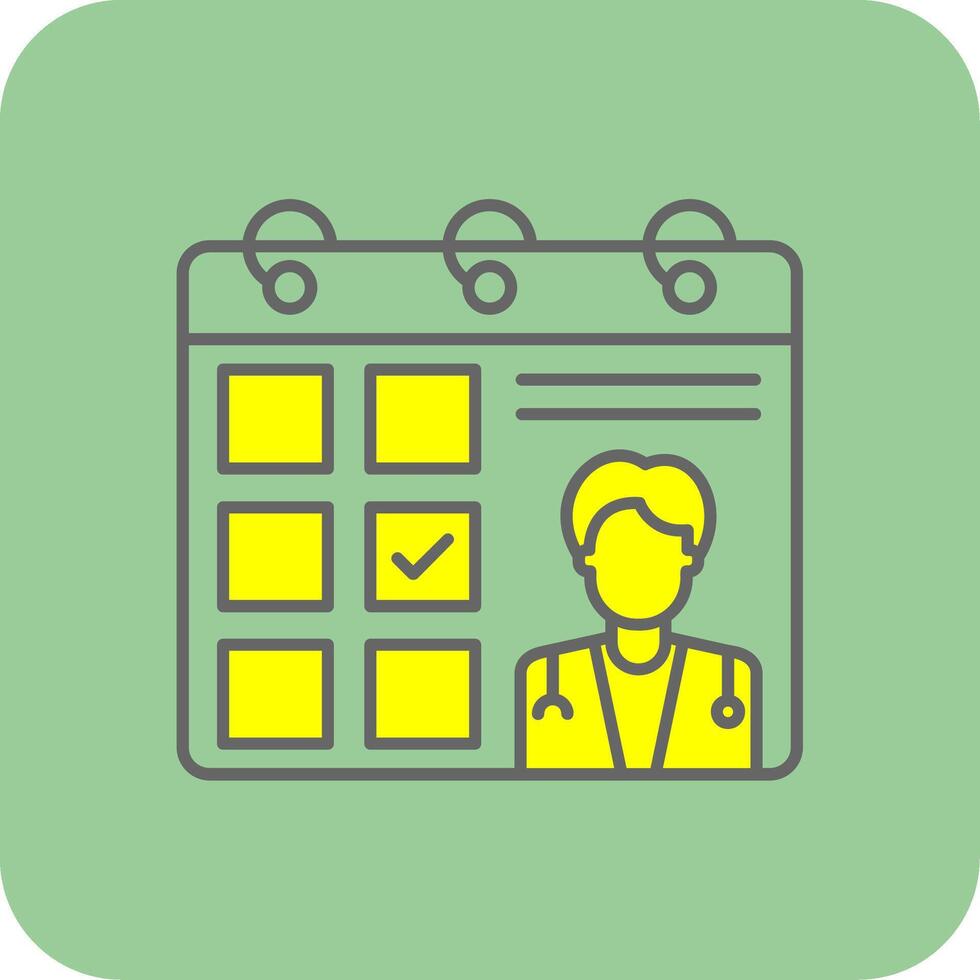 Doctor Visit Day Filled Yellow Icon vector