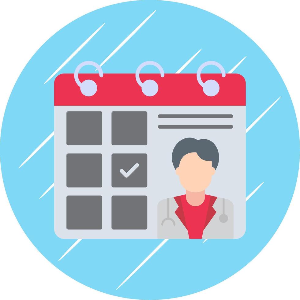 Doctor Visit Day Flat Blue Circle Icon vector