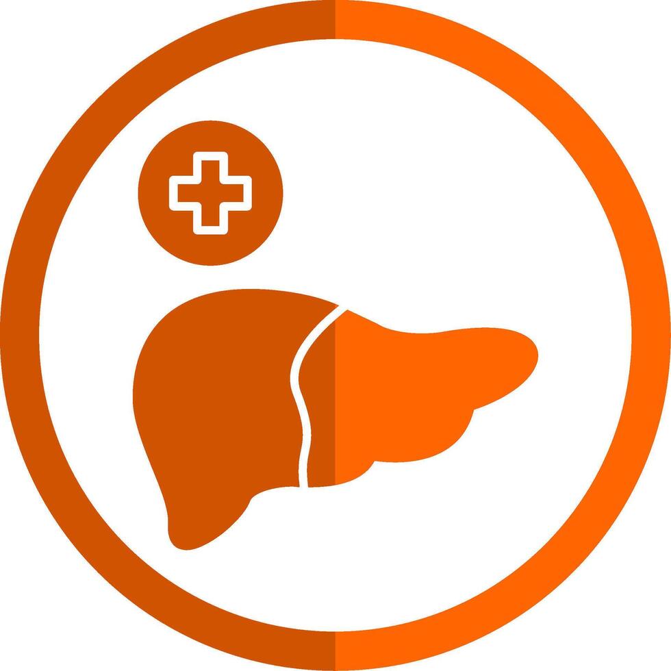 Liver Glyph Orange Circle Icon vector