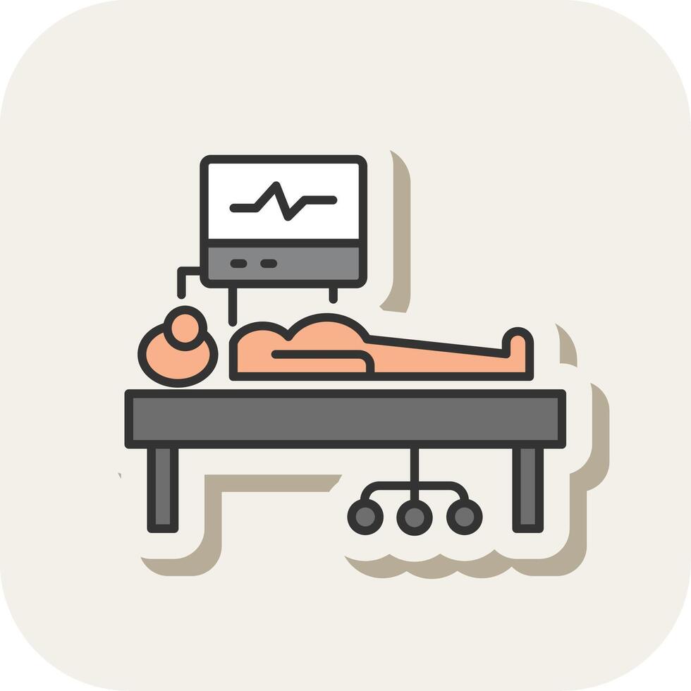 ICU Room Line Filled White Shadow Icon vector