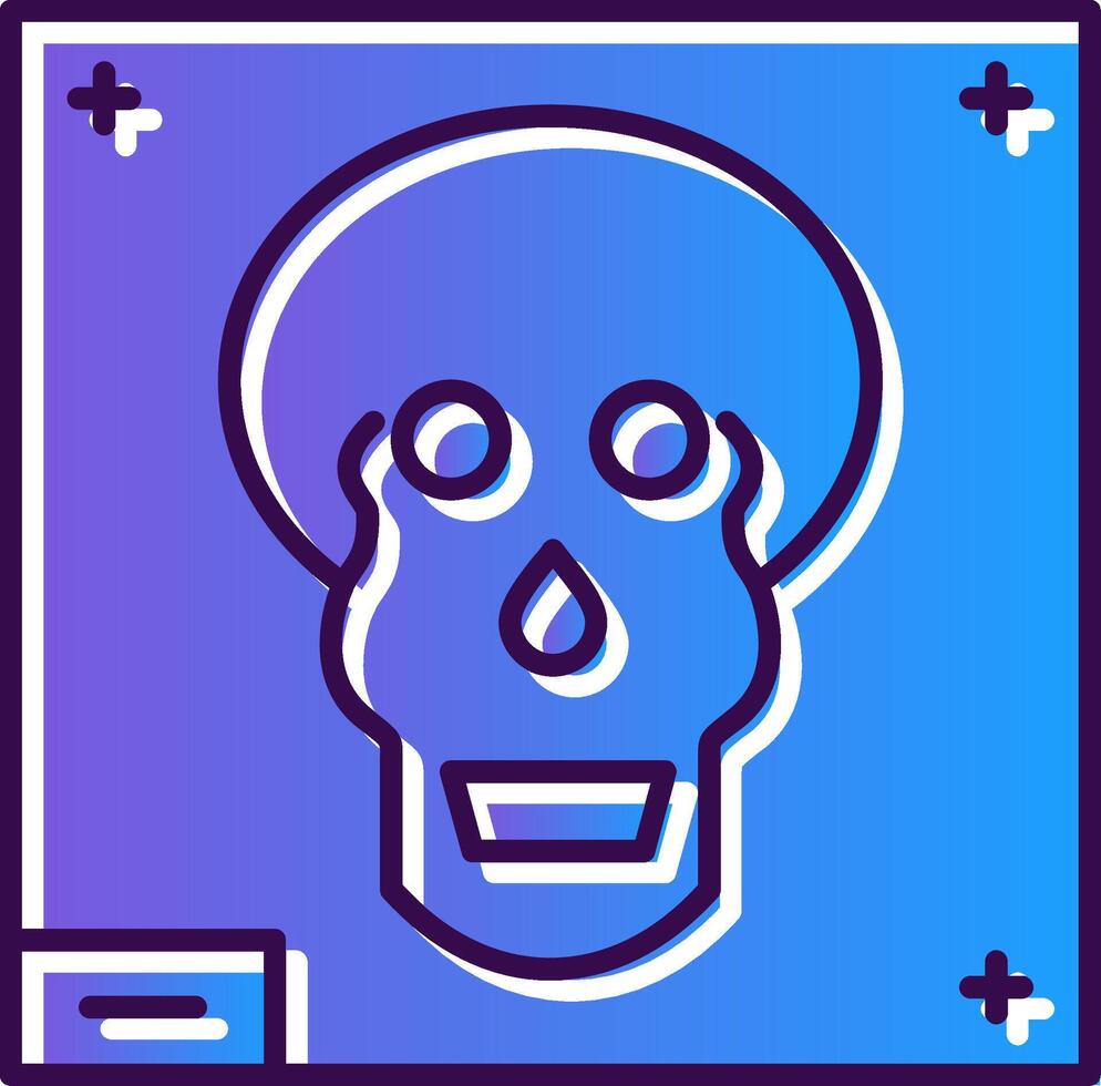 Skull X - ray Gradient Filled Icon vector