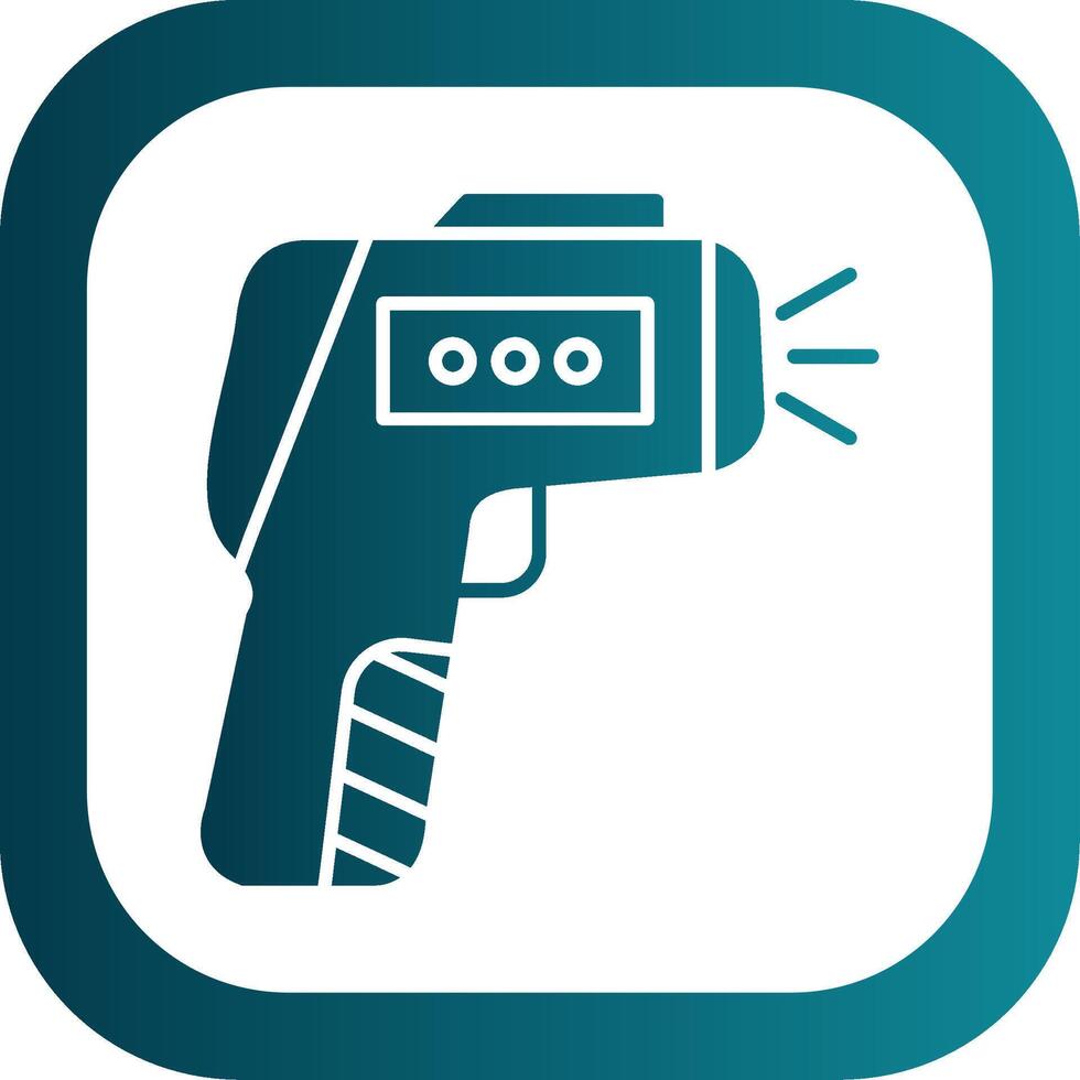 Thermometer Gun Glyph Gradient Round Corner Icon vector