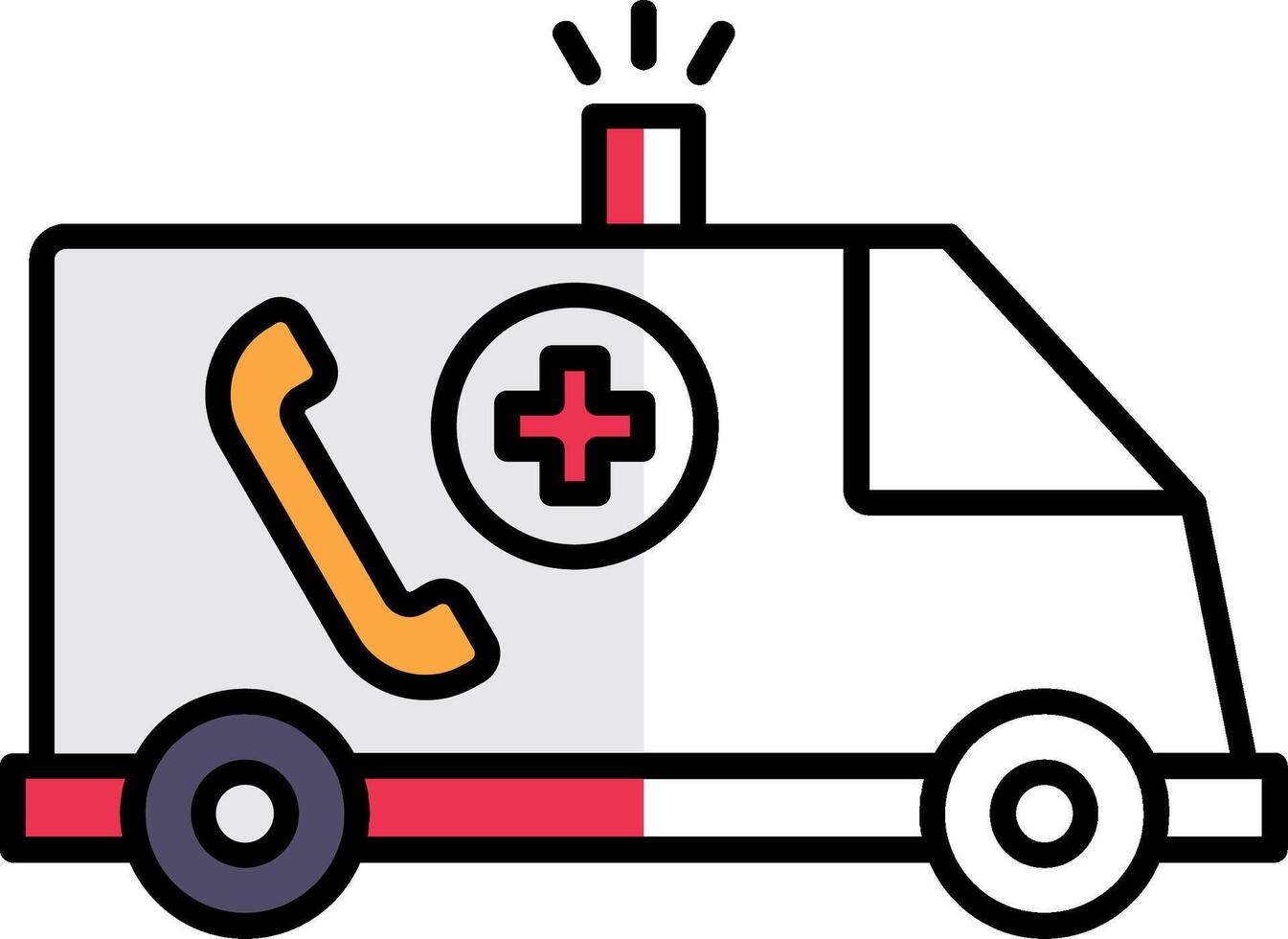 Emergency Filled Half Cut Icon vector