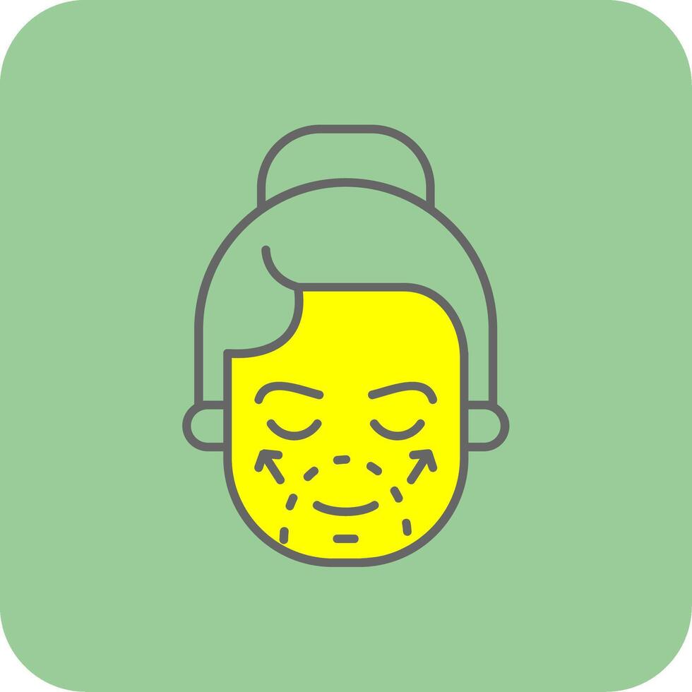 facial el plastico cirugía lleno amarillo icono vector