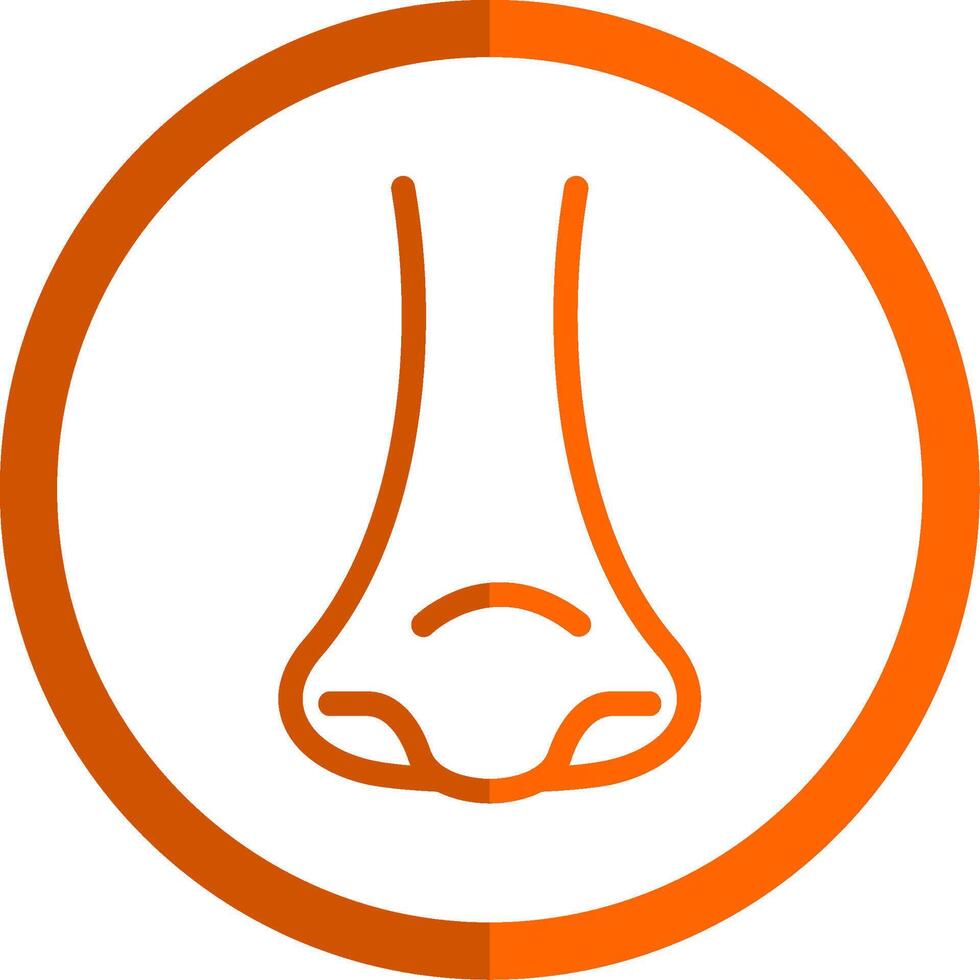 Rhinology Glyph Orange Circle Icon vector