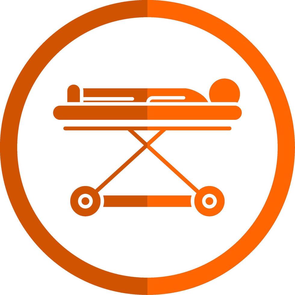 Stretcher Glyph Orange Circle Icon vector