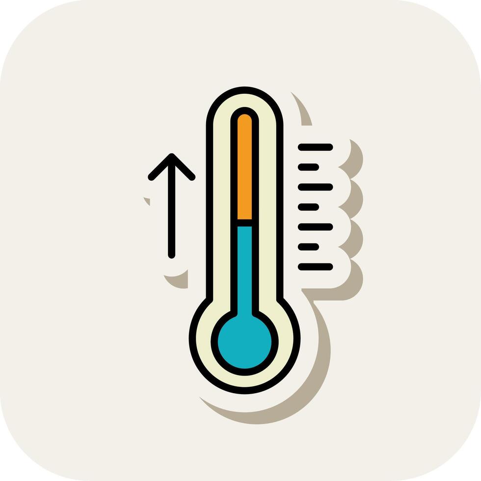 Thermometer Line Filled White Shadow Icon vector