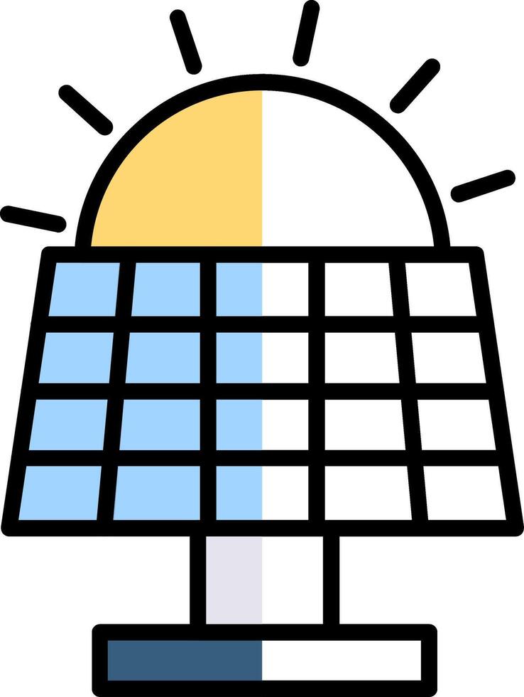 Solar Panel Filled Half Cut Icon vector