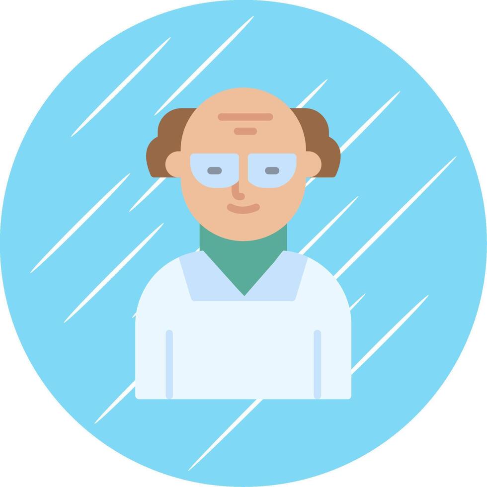 Scientist Flat Blue Circle Icon vector