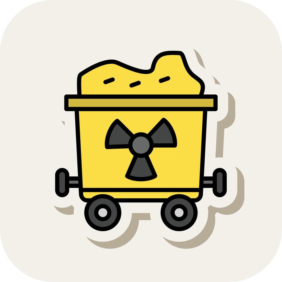 Uranium Line Filled White Shadow Icon vector