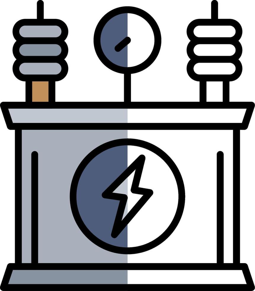 Power Transformer Filled Half Cut Icon vector