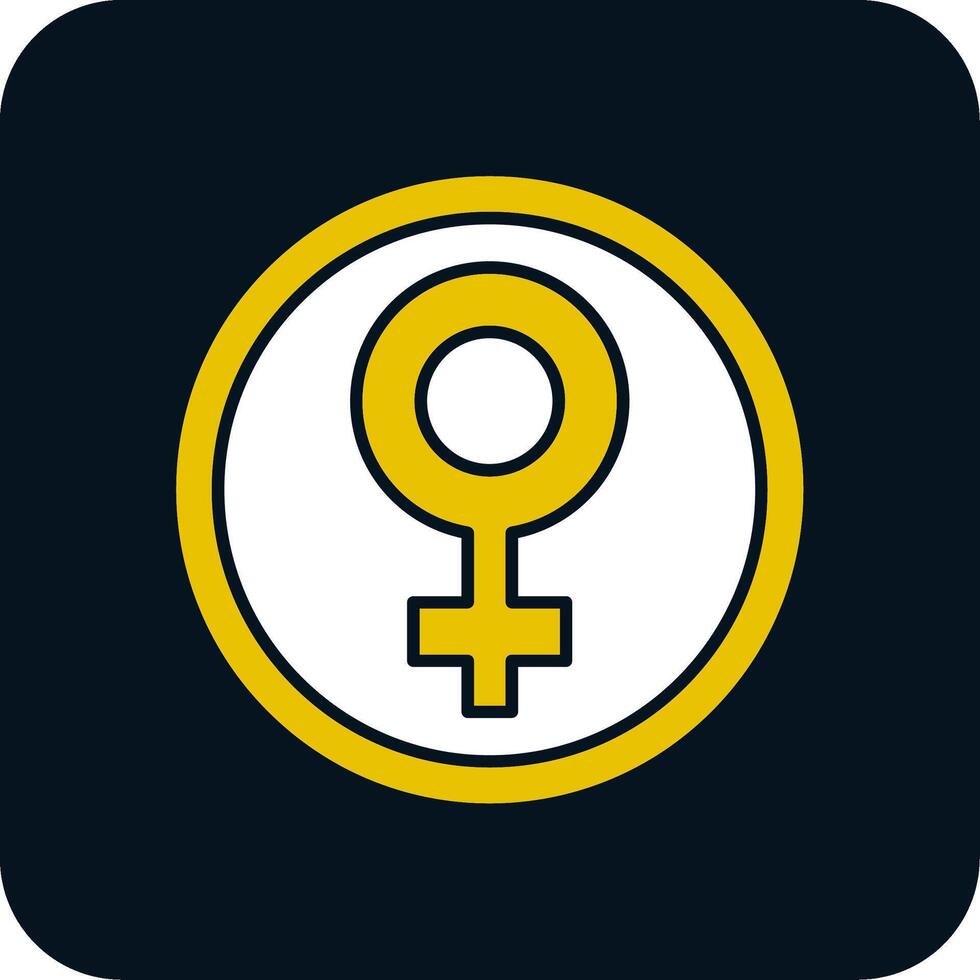 Female symbol Glyph Two Color Icon vector