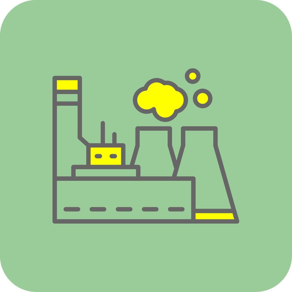 Power Station Filled Yellow Icon vector