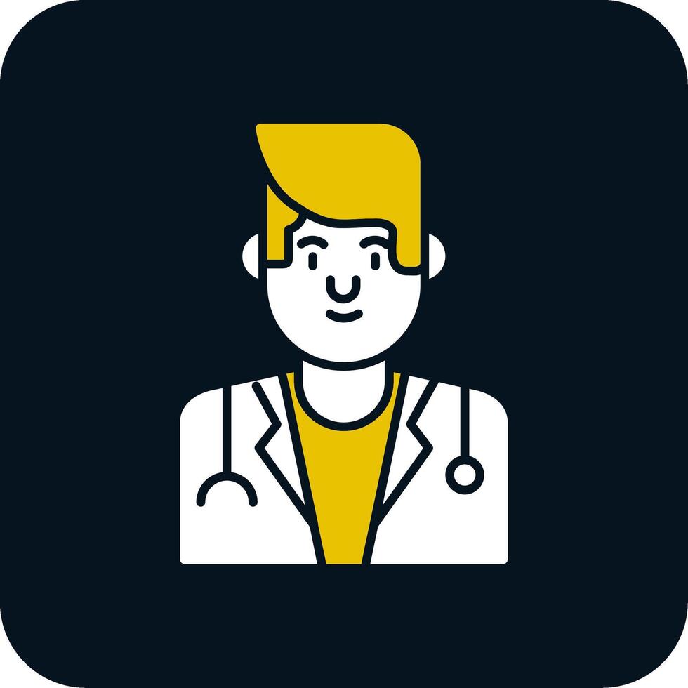 Male Doctor Glyph Two Color Icon vector