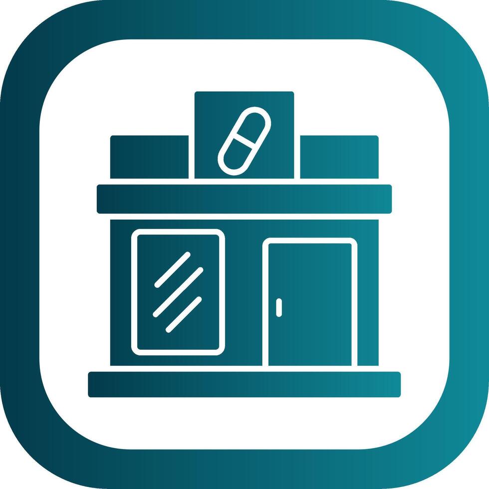 Pharmacy Glyph Gradient Round Corner Icon vector
