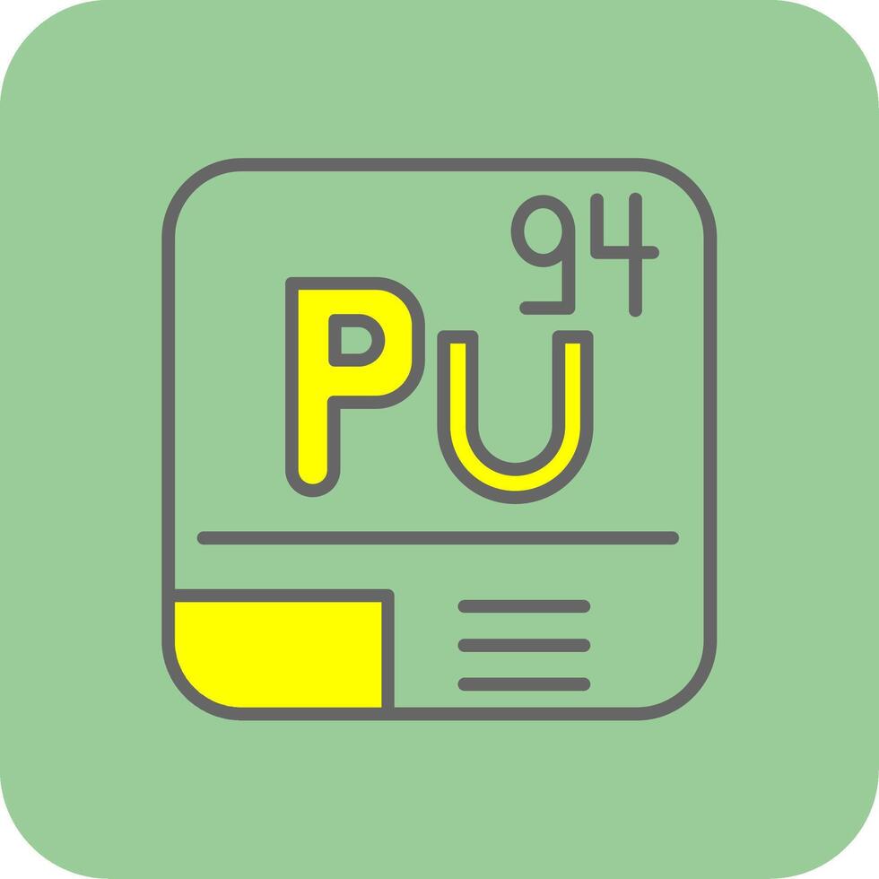 plutonio lleno amarillo icono vector