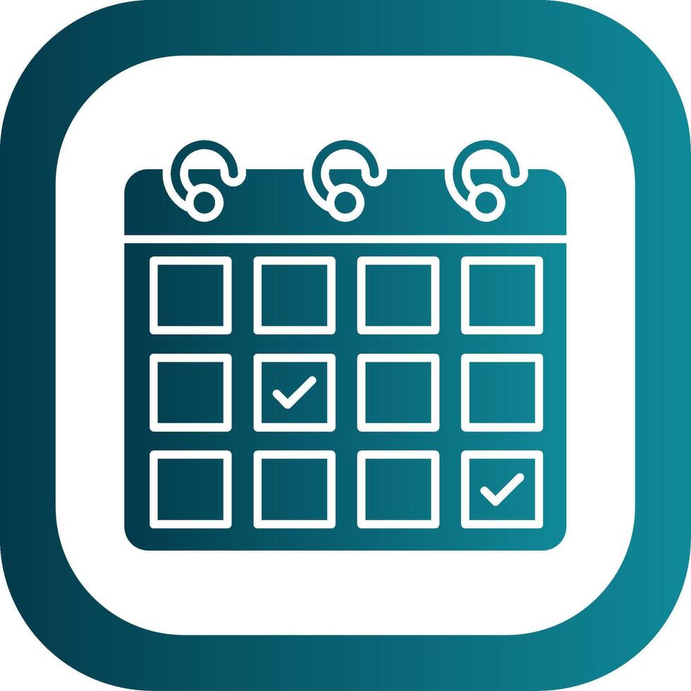 Appointment Request Glyph Gradient Round Corner Icon vector