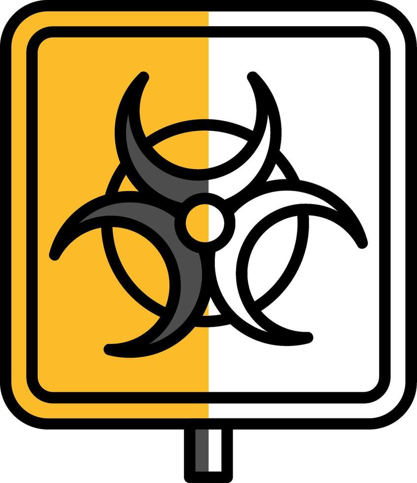 Biohazard Filled Half Cut Icon vector