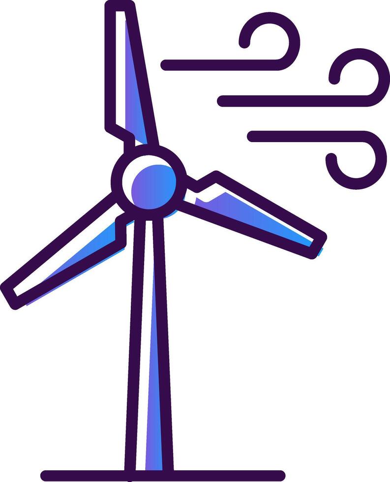 Windmills Gradient Filled Icon vector