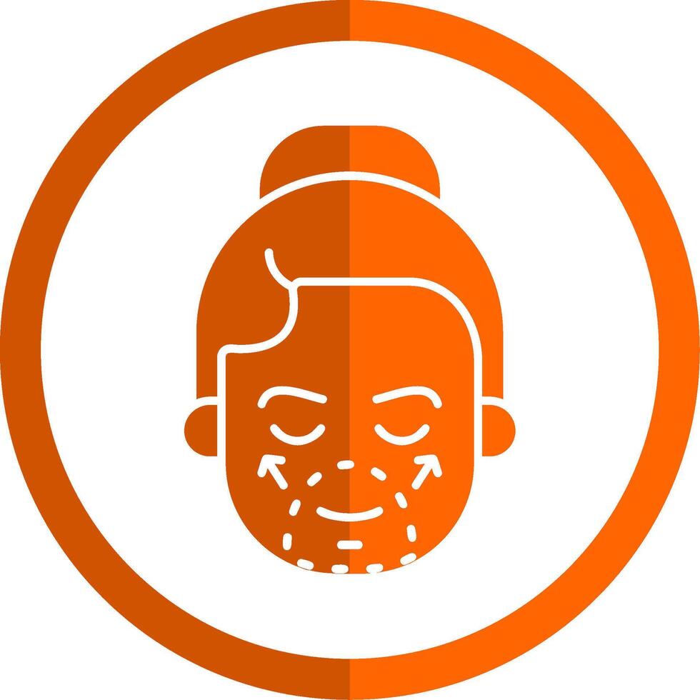 facial el plastico cirugía glifo naranja circulo icono vector