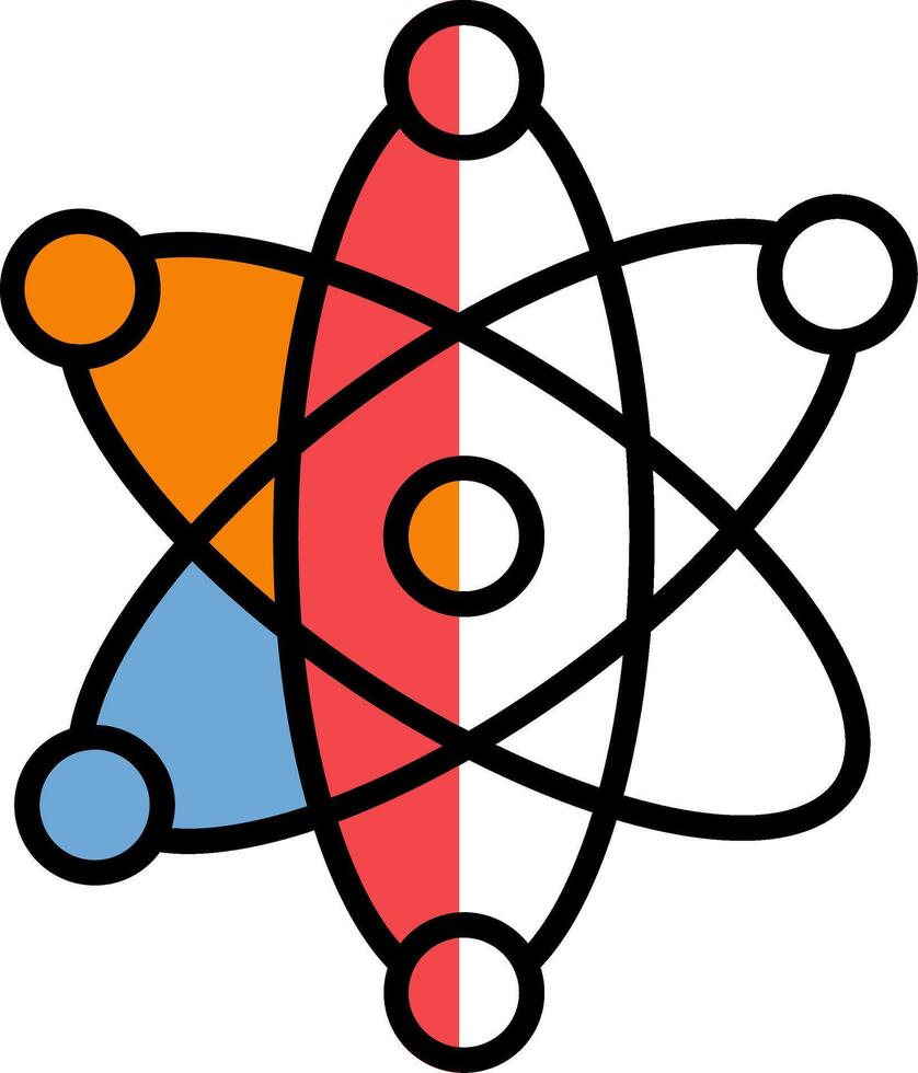Atoms Filled Half Cut Icon vector