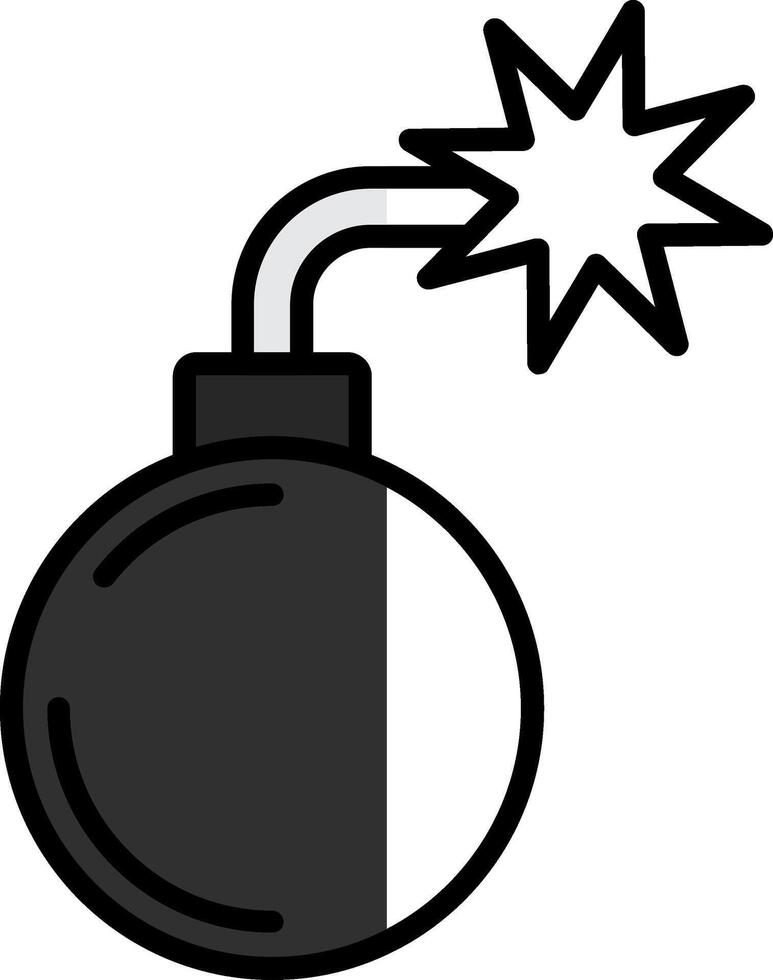 Bomb Filled Half Cut Icon vector