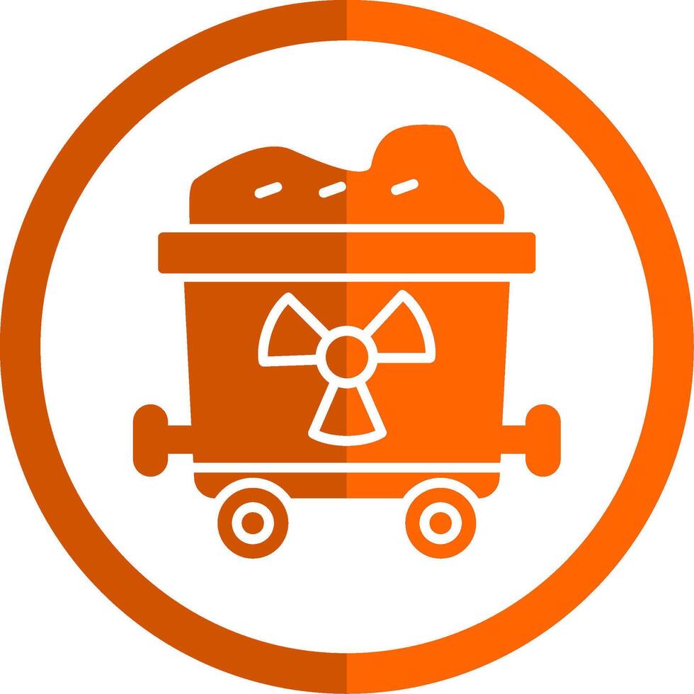 uranio glifo naranja circulo icono vector