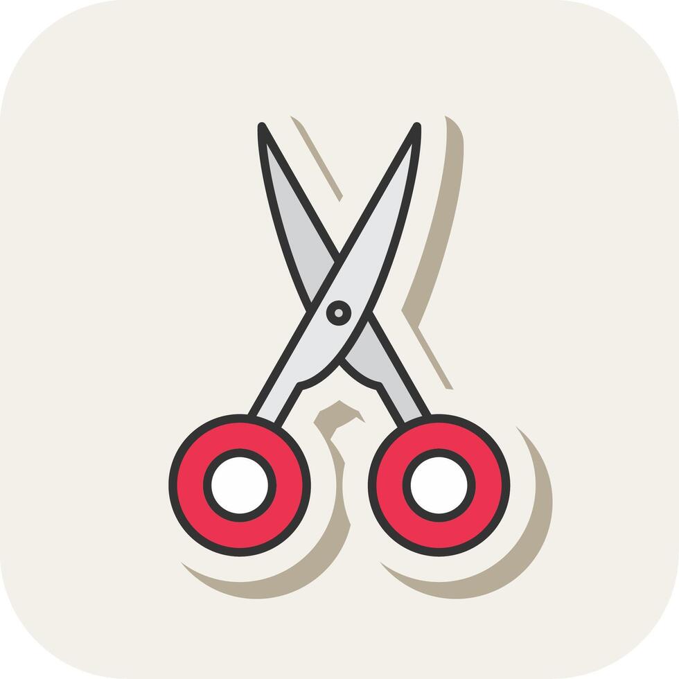 Scissors Line Filled White Shadow Icon vector