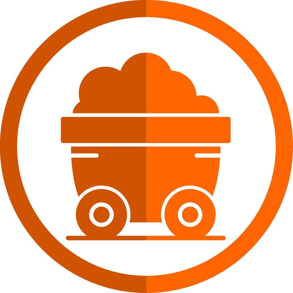 Wagon Glyph Orange Circle Icon vector