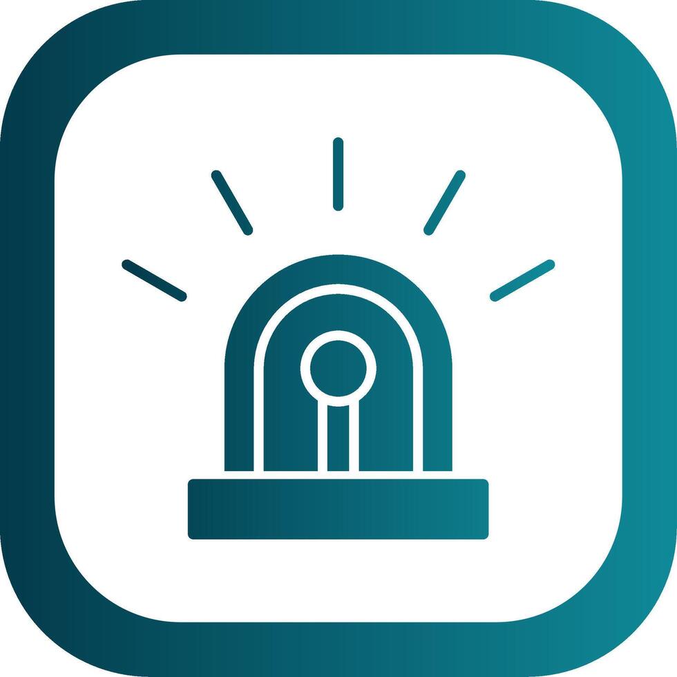 Siren Glyph Gradient Round Corner Icon vector