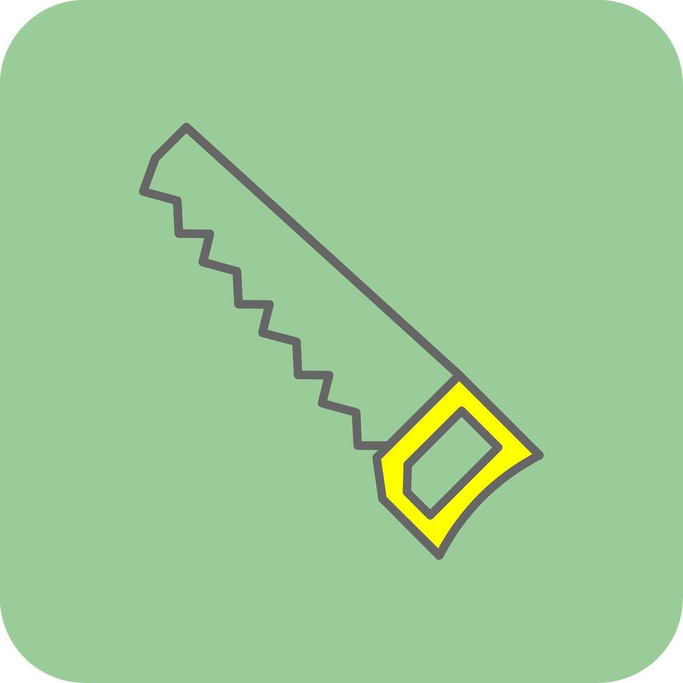 Handsaw Filled Yellow Icon vector