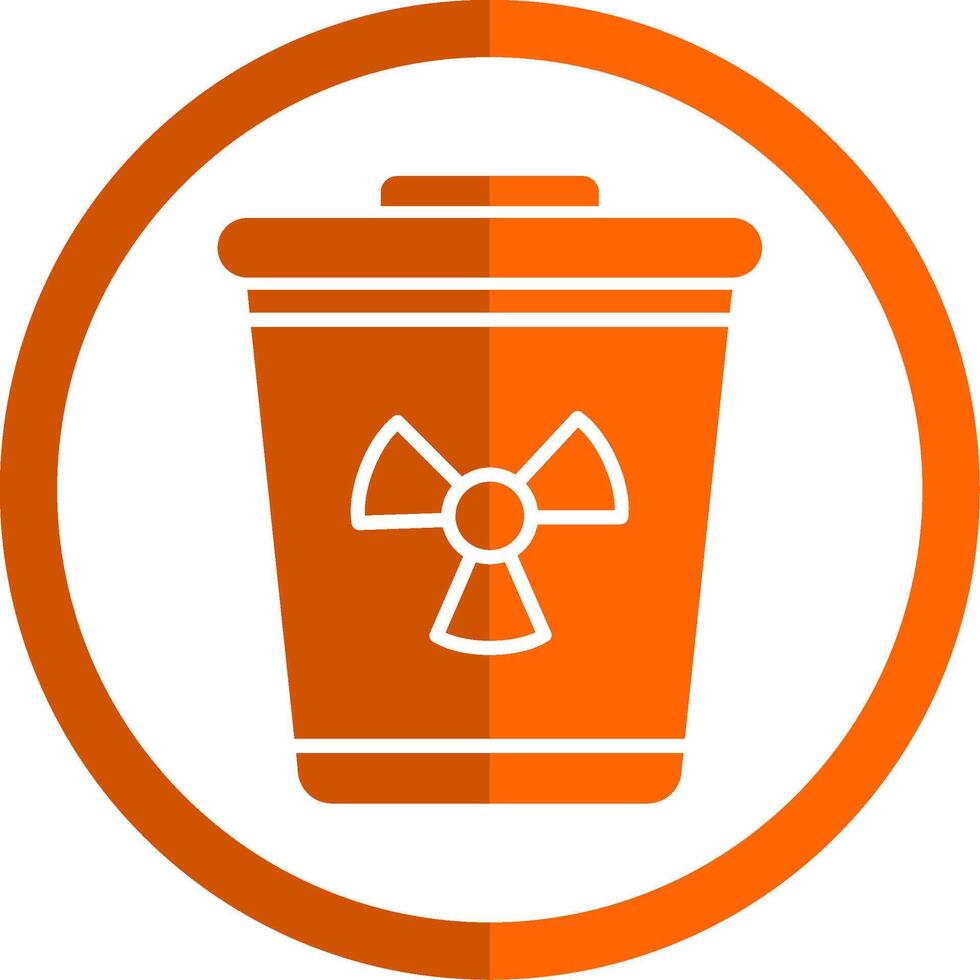 tóxico residuos glifo naranja circulo icono vector