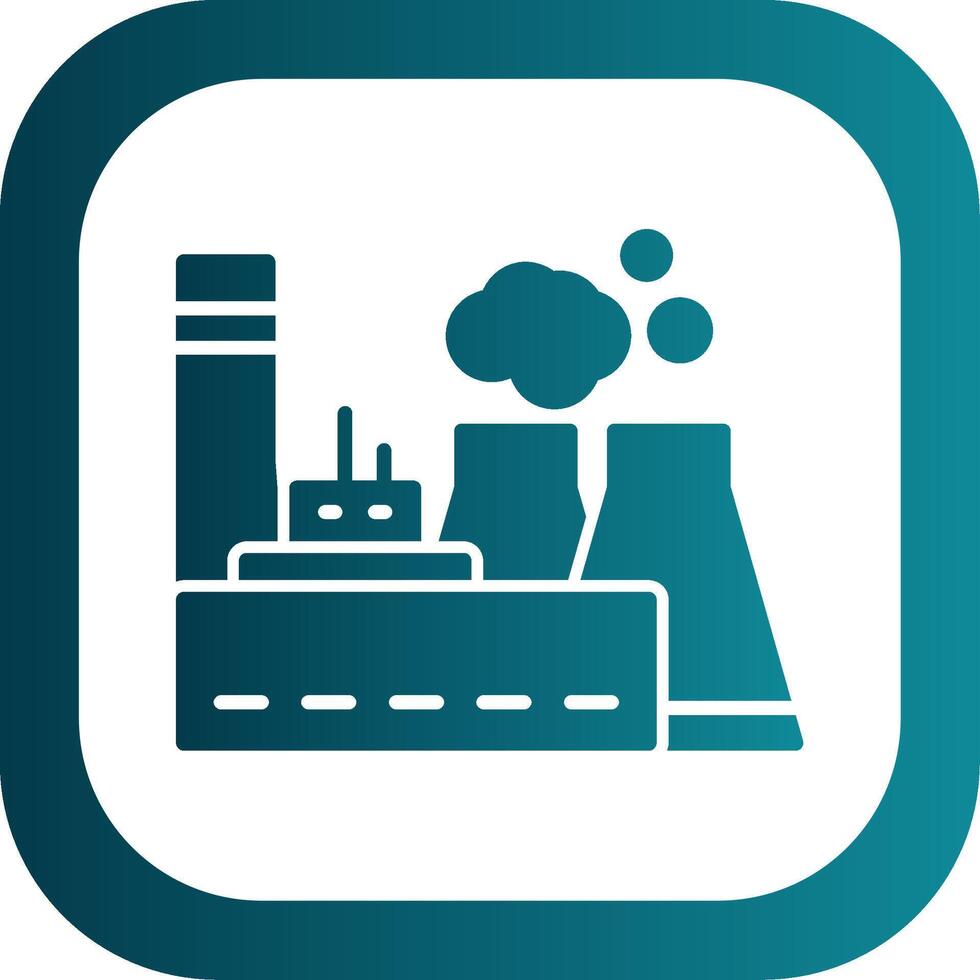 Power Station Glyph Gradient Round Corner Icon vector