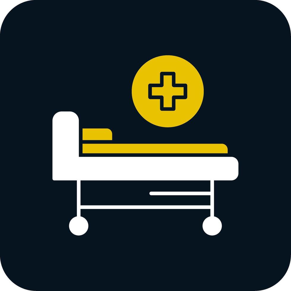 cama de hospital glifo icono de dos colores vector