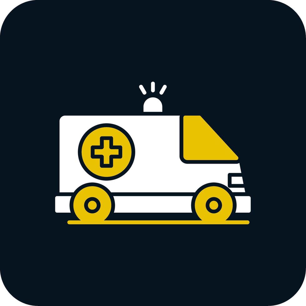 Ambulance Glyph Two Color Icon vector