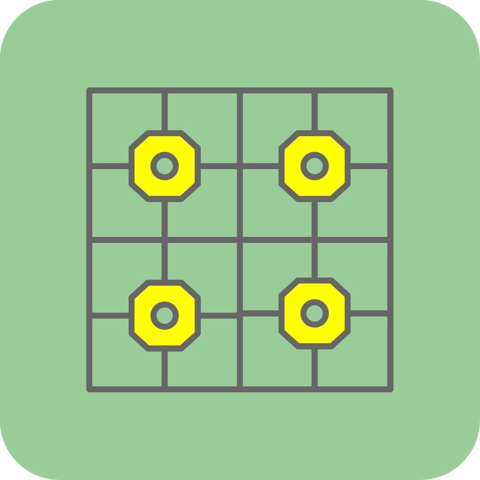 Floor Tiles Filled Yellow Icon vector