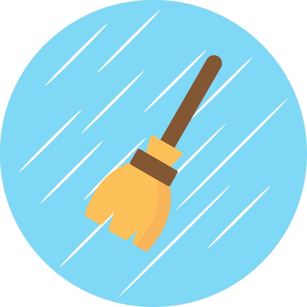 Broom Flat Blue Circle Icon vector