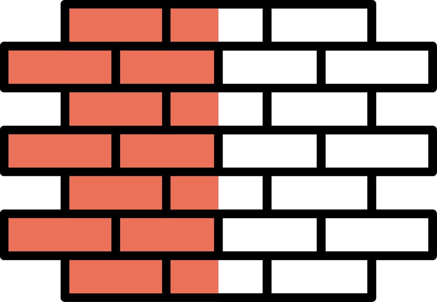 Brick Wall Filled Half Cut Icon vector