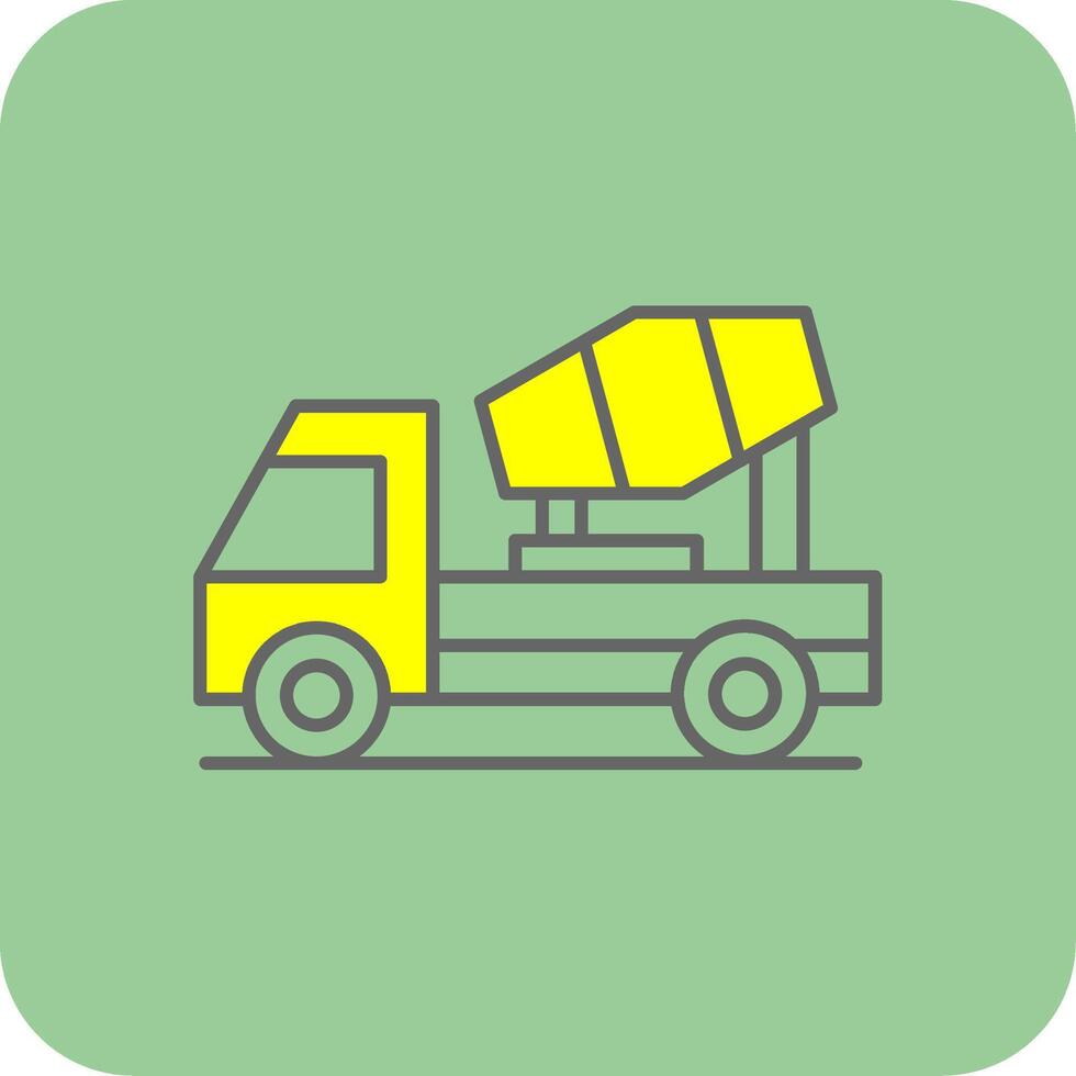 Concrete Mixer Filled Yellow Icon vector