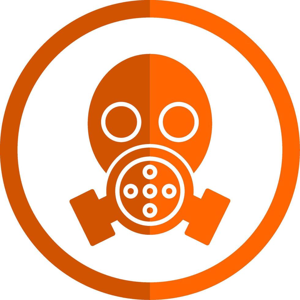 Gas Mask Glyph Orange Circle Icon vector