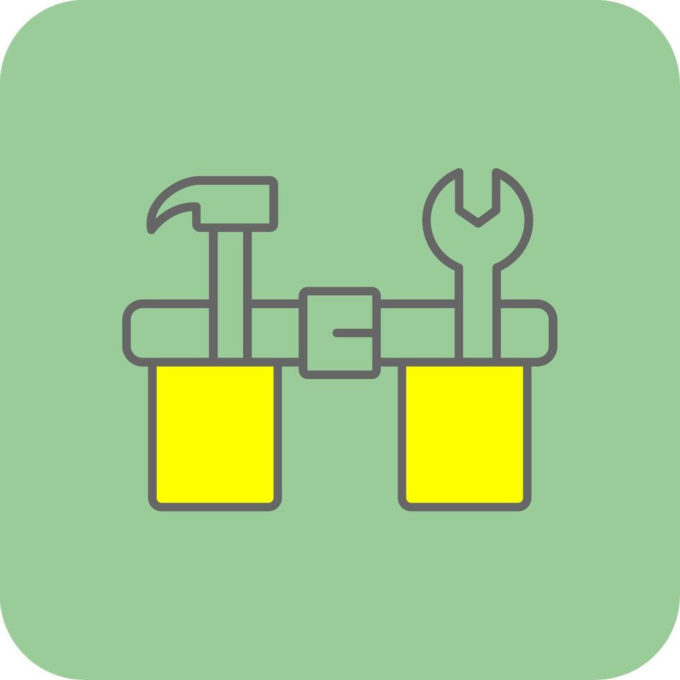 Work Belt Filled Yellow Icon vector