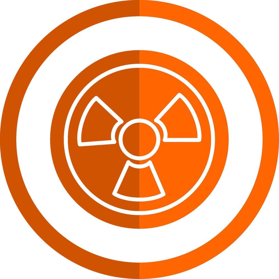 nuclear glifo naranja circulo icono vector