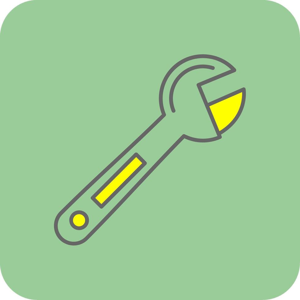 Adjustable Wrench Filled Yellow Icon vector