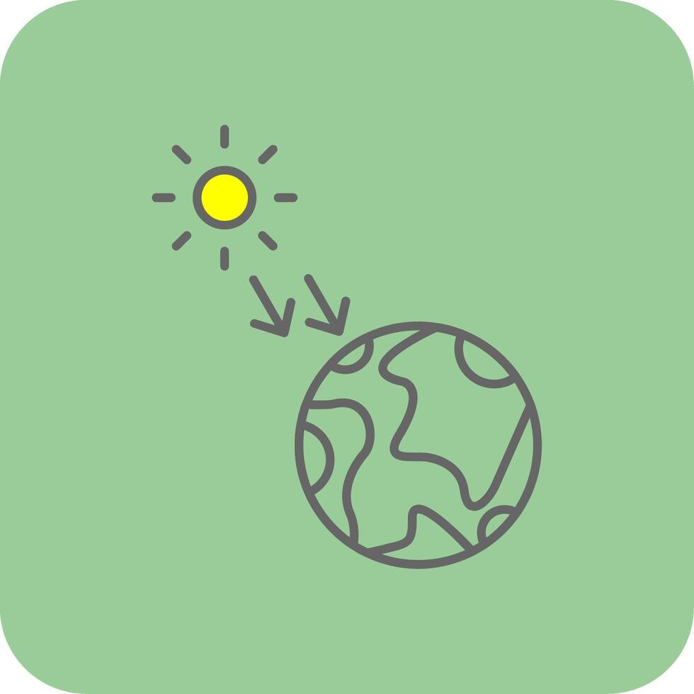 Solar Radiation Filled Yellow Icon vector